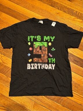 Kids Black 'It's My 9th Birthday' Graphic Tee